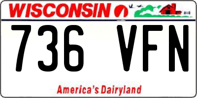 WI license plate 736VFN