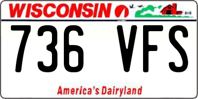 WI license plate 736VFS