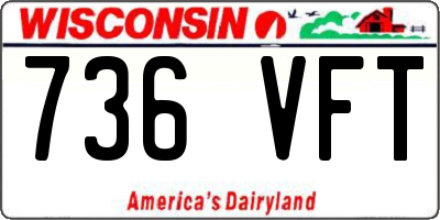WI license plate 736VFT