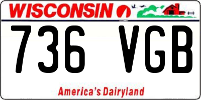 WI license plate 736VGB