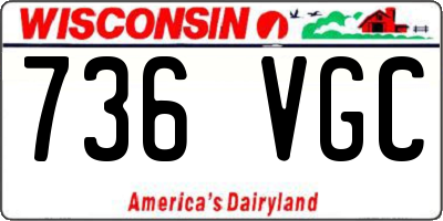 WI license plate 736VGC