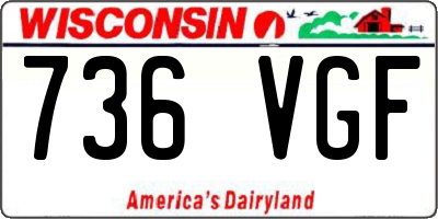 WI license plate 736VGF