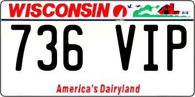 WI license plate 736VIP
