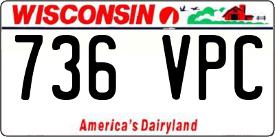 WI license plate 736VPC
