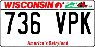 WI license plate 736VPK