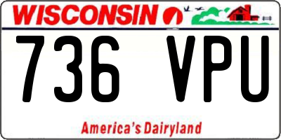 WI license plate 736VPU