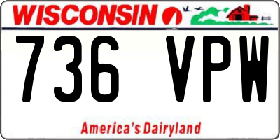 WI license plate 736VPW