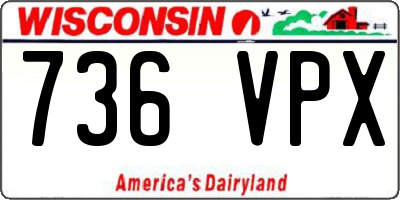 WI license plate 736VPX