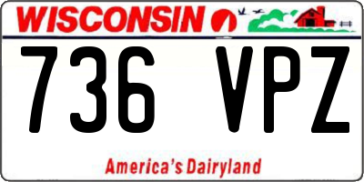 WI license plate 736VPZ