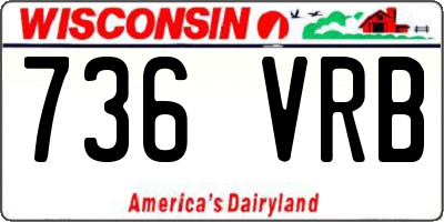 WI license plate 736VRB