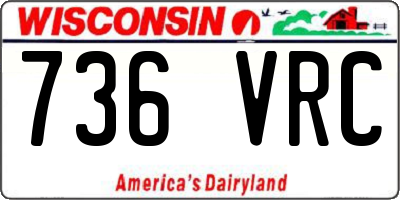 WI license plate 736VRC