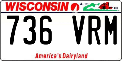 WI license plate 736VRM