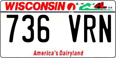 WI license plate 736VRN