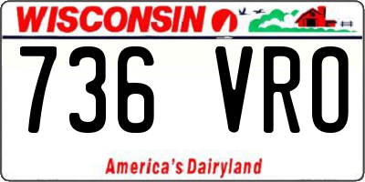 WI license plate 736VRO