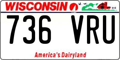 WI license plate 736VRU