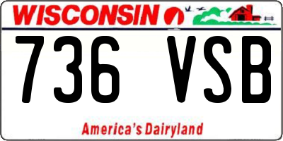 WI license plate 736VSB