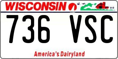 WI license plate 736VSC