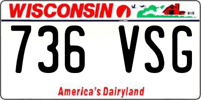 WI license plate 736VSG