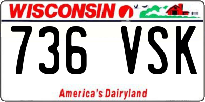 WI license plate 736VSK