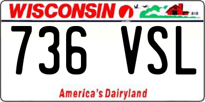 WI license plate 736VSL