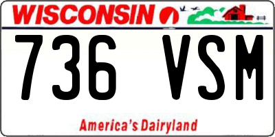 WI license plate 736VSM