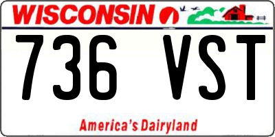 WI license plate 736VST