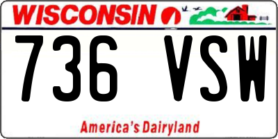 WI license plate 736VSW