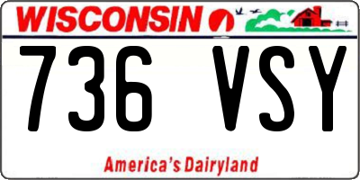 WI license plate 736VSY