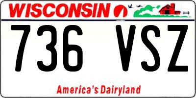 WI license plate 736VSZ
