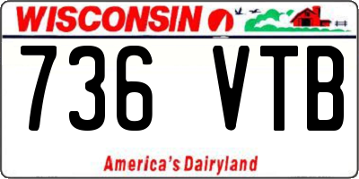 WI license plate 736VTB