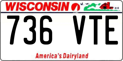 WI license plate 736VTE