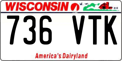 WI license plate 736VTK