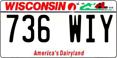 WI license plate 736WIY