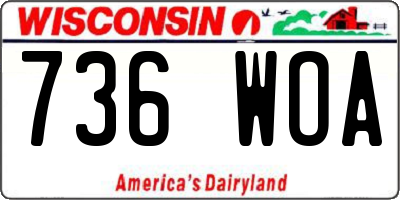 WI license plate 736WOA