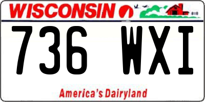 WI license plate 736WXI
