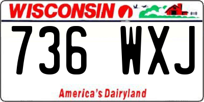 WI license plate 736WXJ
