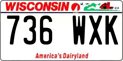 WI license plate 736WXK