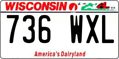 WI license plate 736WXL