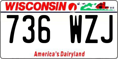 WI license plate 736WZJ