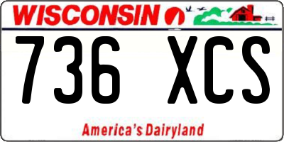 WI license plate 736XCS