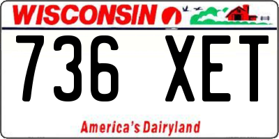 WI license plate 736XET