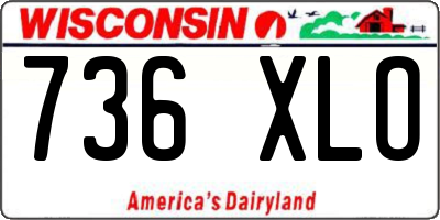 WI license plate 736XLO