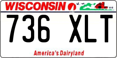 WI license plate 736XLT
