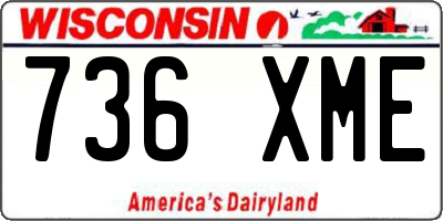 WI license plate 736XME