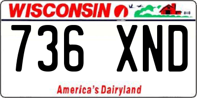 WI license plate 736XND
