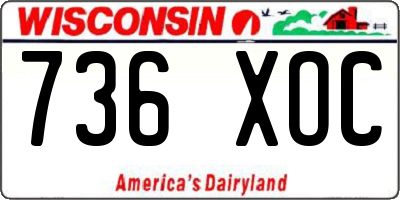 WI license plate 736XOC