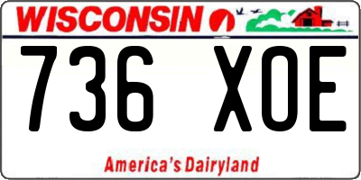 WI license plate 736XOE