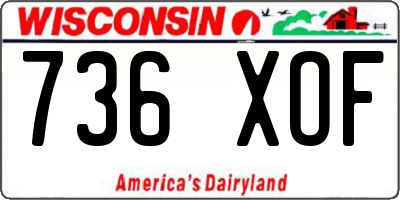 WI license plate 736XOF