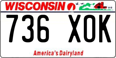 WI license plate 736XOK