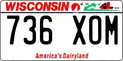 WI license plate 736XOM